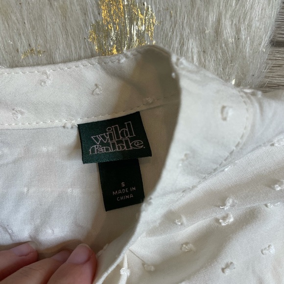 Wild fable cream speckled ruffle peasant blouse - Picture 2 of 5